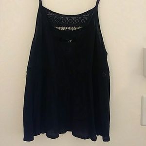Black crochet tank top